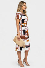 Printed Mini Dress with Belt — side view