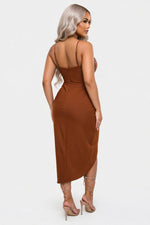 Sequin One-Shoulder Maxi Dress — back view