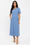 Button Detail Midi Dress