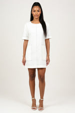 Casual Dress with Pocket Detail — White