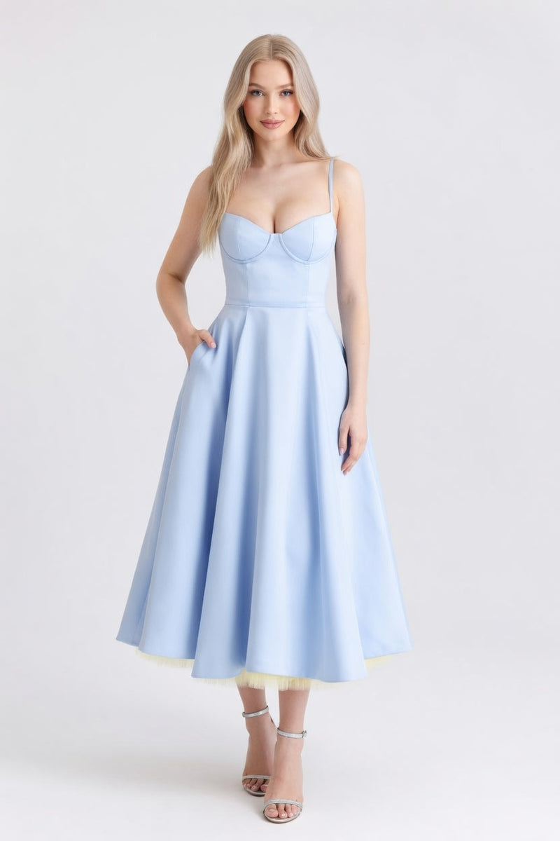 Mesh Double Layer Halter Dress — front view