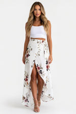 Chiffon Floral Skirt — Grey