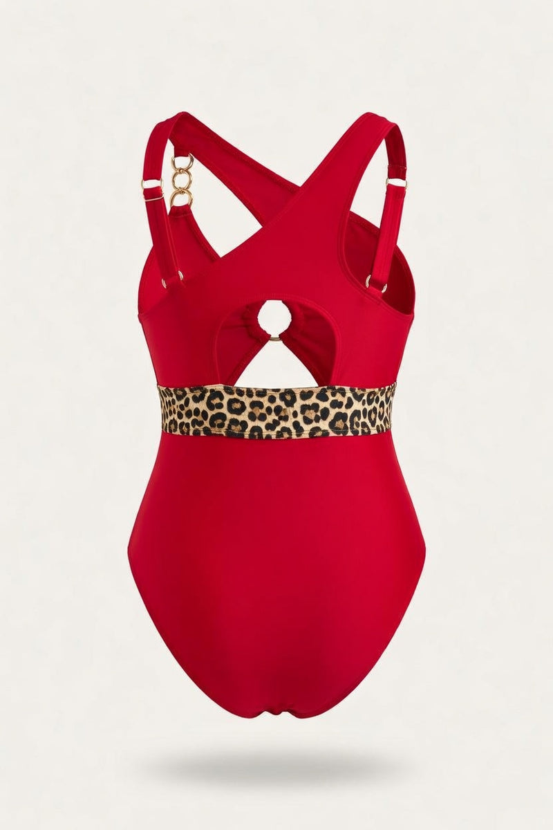 One-Shoulder Cut-Out Swimsuit — back view