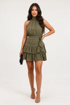 Halter Neck Ruffle Dress