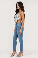 Metallic Halter Top — side view