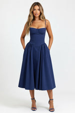 Cami Slip Dress — Blue