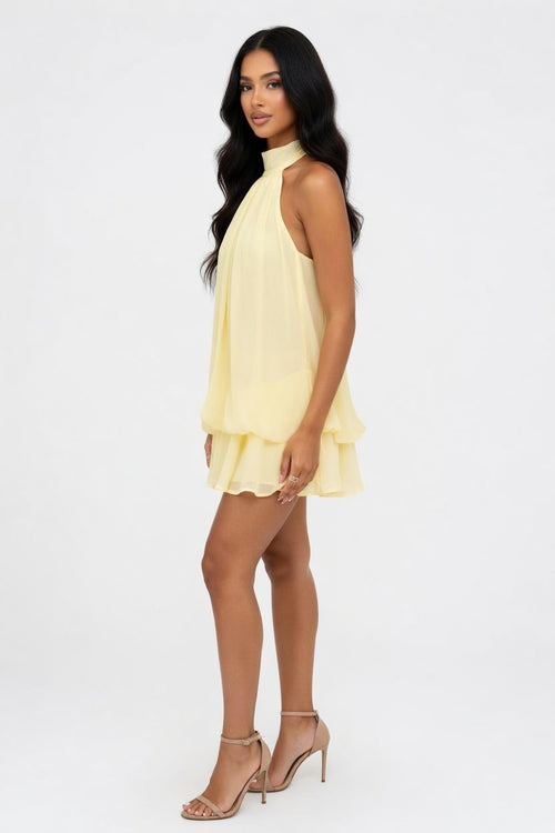 Halter Crop Top & Mini Skirt Co-Ord — side view