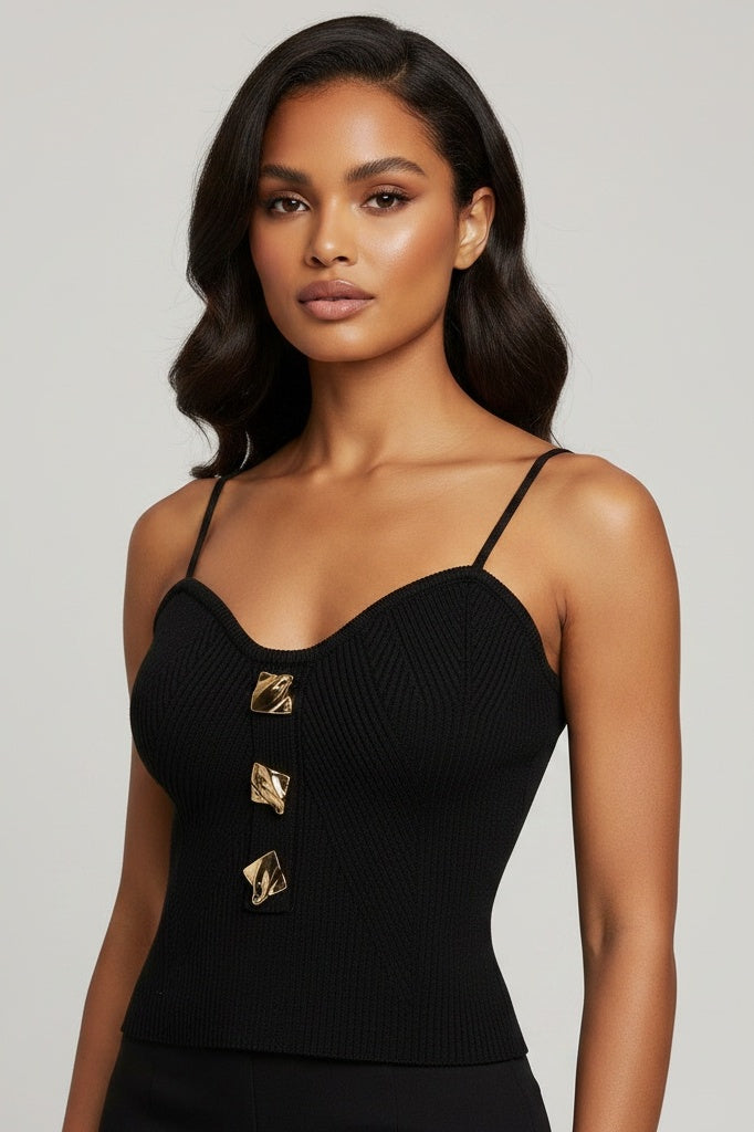 Knitted Bandeau Backless Cropped Top — One size (80-110 kg) — Front