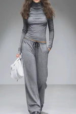 Supplier reference — New Fashion Casual Gray Wide Leg Pants Two Piece S