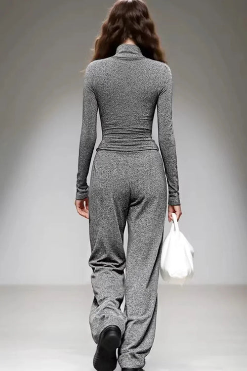 Supplier reference — New Fashion Casual Gray Wide Leg Pants Two Piece S