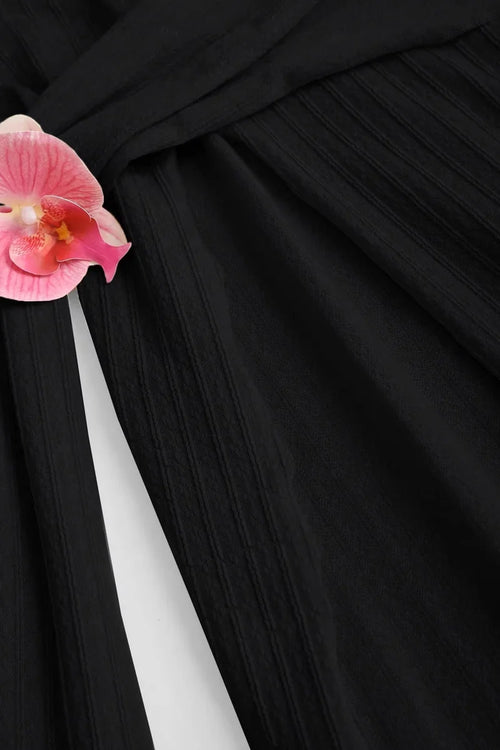 Supplier reference — Elegant 3D floral embellished wrap high slit maxi 