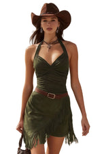 Supplier reference — American retro western style tassel halterneck sle