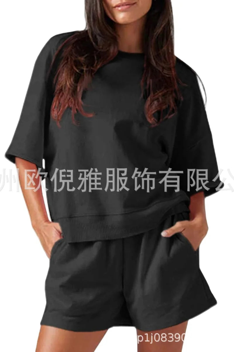 Supplier reference — 2025 Amazon hot cross-border women's solid color r