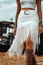 Supplier reference — Brown tassel skirt for women, autumn design, hot g