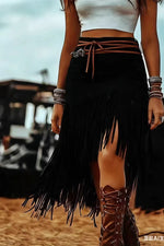 Supplier reference — Brown tassel skirt for women, autumn design, hot g