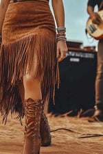 Supplier reference — Brown tassel skirt for women, autumn design, hot g