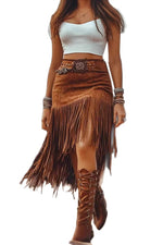 Supplier reference — Brown tassel skirt for women, autumn design, hot g