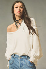 Supplier reference — Amazon v-neck trendy brand casual waffle off-shoul
