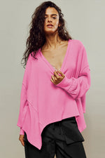 Supplier reference — Amazon v-neck trendy brand casual waffle off-shoul