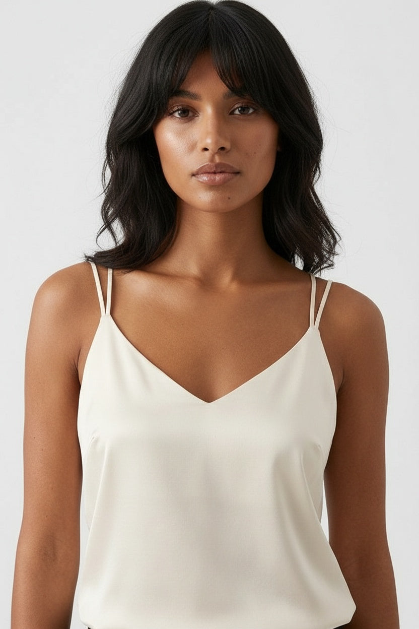 V-Neck Loose Fit Camisole Top — S — Front